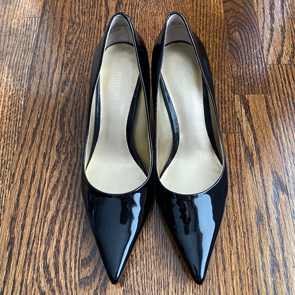 Nine West Patent Stiletto Heels - Black -  Sz 6